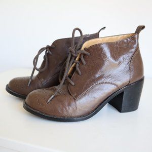 Nine West Rymereason Chunky Heel Ankle Lace Up Y2K Boots, Size 6